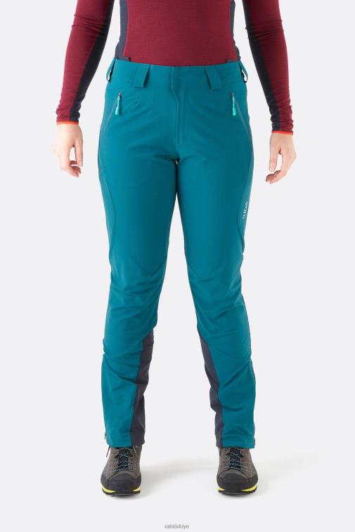 Rab Türkiye 626R0432 | Rab Softshell pantolona tırmanırken yükselen sagano yeşili kadınlar - Görsel 1